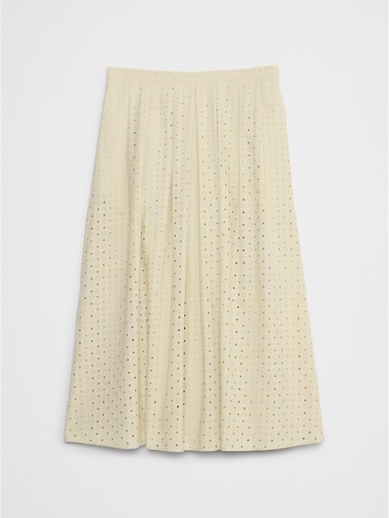 Banana Republic Dresses & Skirts - BANANA REPUBLIC PLEATED EYELET MIDI SKIRT Size 6 NWT